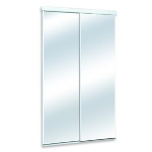 White Mirror Sliding Closet Door 36-in x 80-in