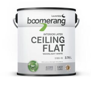 Boomerang 5180-10 Ceiling Flat Paint, Matte, Moonlight White, 3.78 L